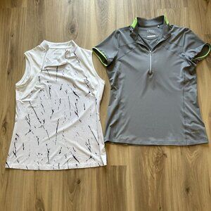 Annika by Cutter & Buck M Athletic Shirts Lot of 2 UPF 50+ DryTec Golf Tennis